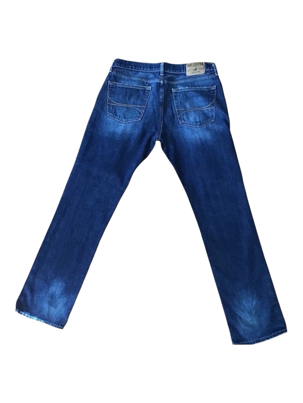 HOLLISTER Men’s Jeans 33 Straight Leg Blue Distressed Denim 100% Cotton